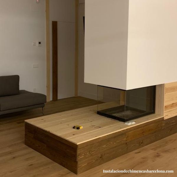 Chimenea insertable moderna montada